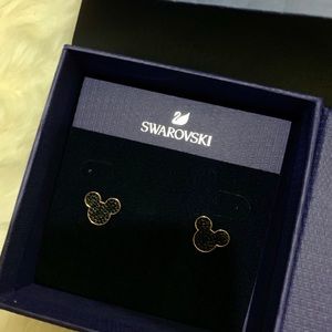 Swarovski MICKEY & MINNIE PIERCED EARRINGS, BLACK